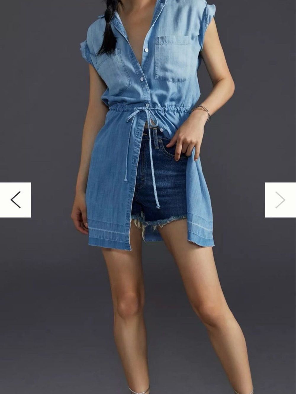 cloth & stone by Anthropologie Light Blue Chambray Mini Dress - Picture 3 of 8